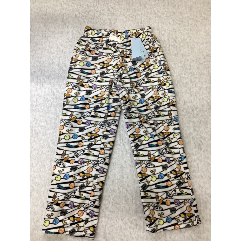 Cat & Jack Halloween Ghost Candy Stripe Fleece Pajama Pants Kids Size M‎ 8 NEW